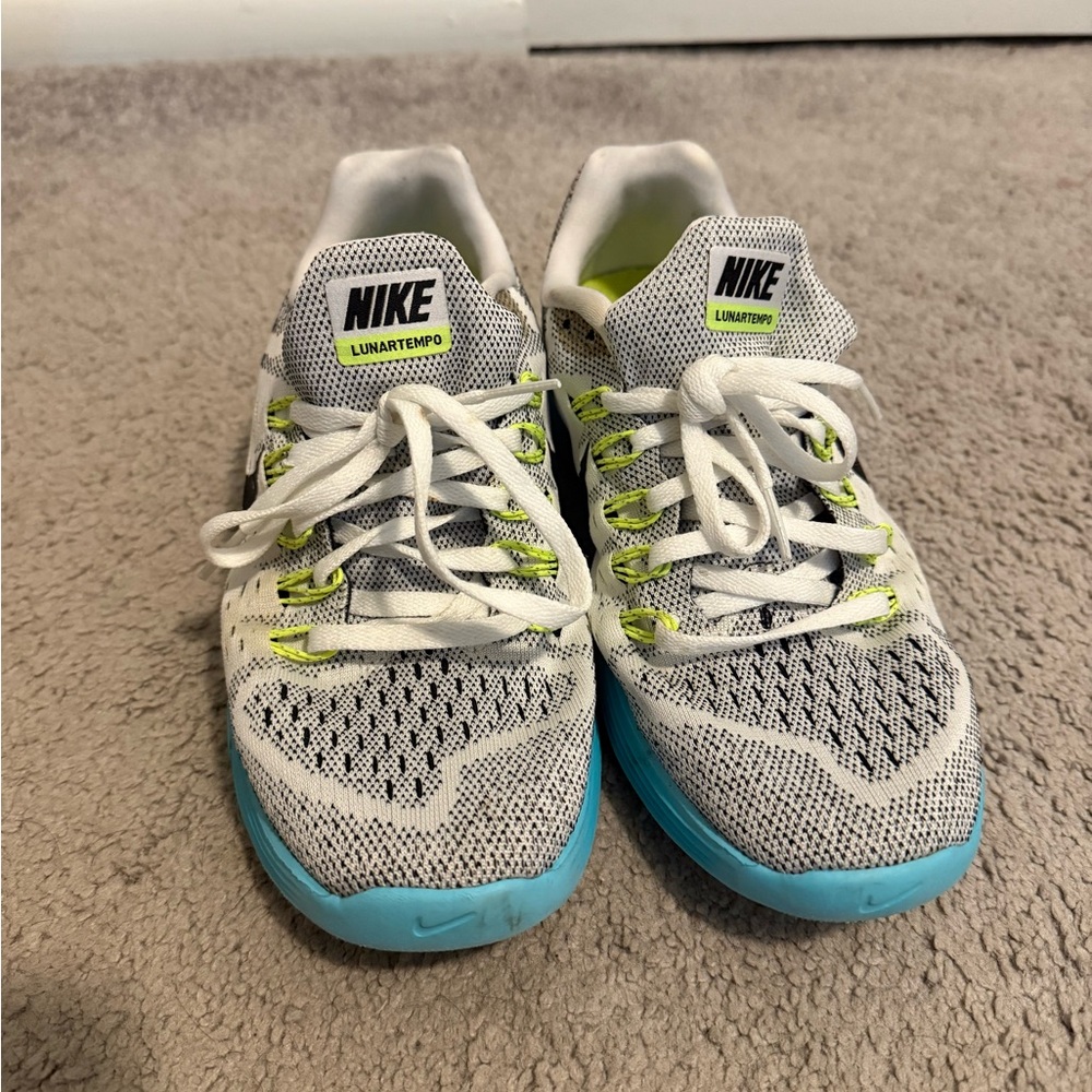 Nike Lunartempo Athletic Shoes - White, Black, and Blue